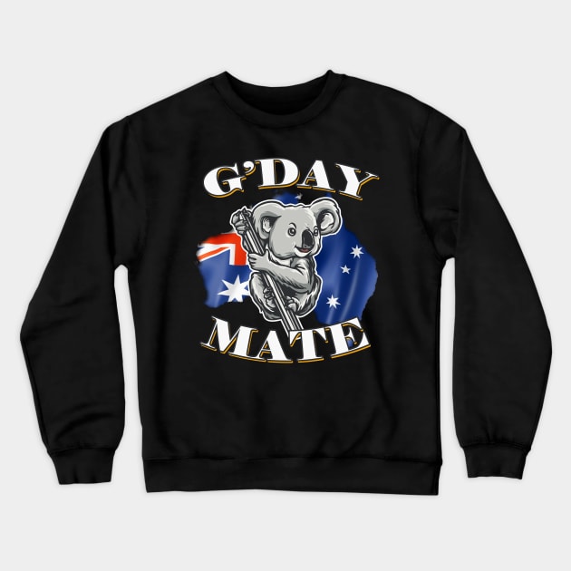 G'Day Mate Australia Day Koala Bear Crewneck Sweatshirt by Foxxy Merch